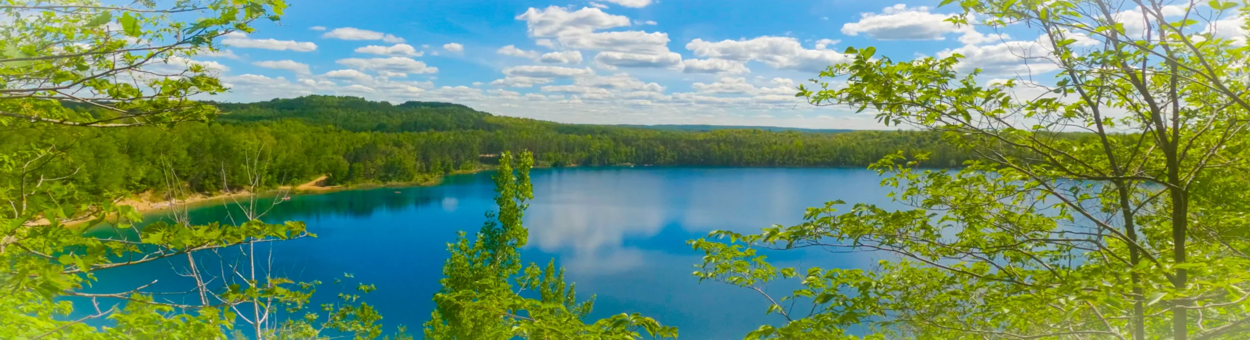 Tioga Recreation Area Mountain Biking lake pit view